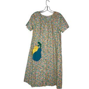Vintage Lazarus Home Dress Pear Appliqué Pockets Summer Dress